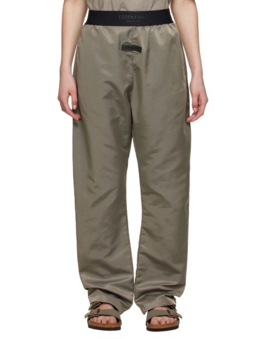 ESSENTIALS Olive Green Jogger Pants with Black Waistband